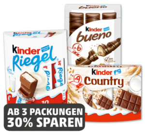 FERRERO Kinder Riegel, Kinder Bueno oder Kinder Country