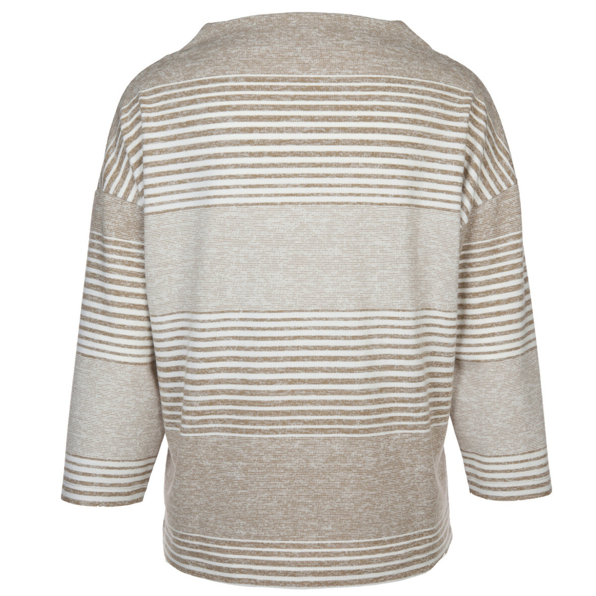 Bild 2 von Damen Flauschshirt mit Ringelmuster und 7/8 Ärmeln