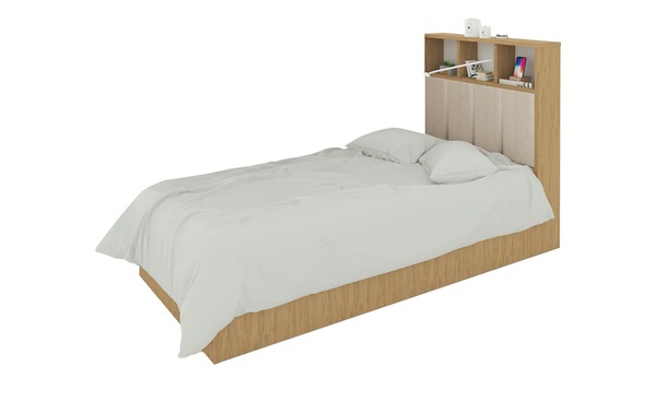 Bild 1 von Bett holzfarben Maße (cm): B: 95,4 H: 130 Jugendmöbel