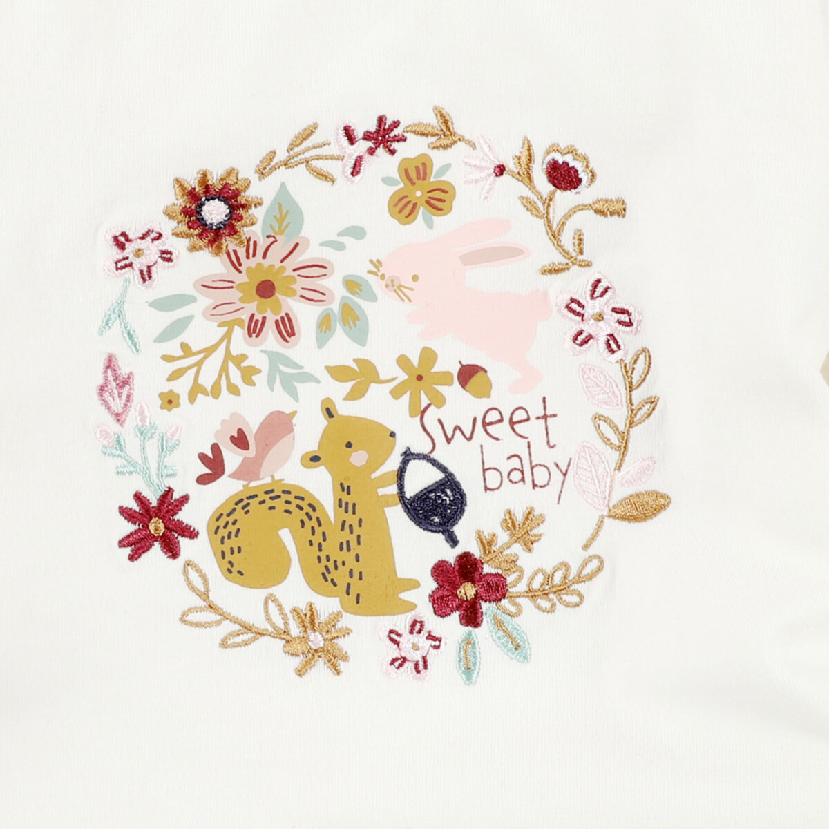 Bild 3 von Baby Mädchen Longsleeve mit Print und Stickerei