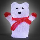 Bild 1 von monzana® LED Figur Eisbär Acryl 18,5 x 17 x 10cm rot/weiß/schwarz