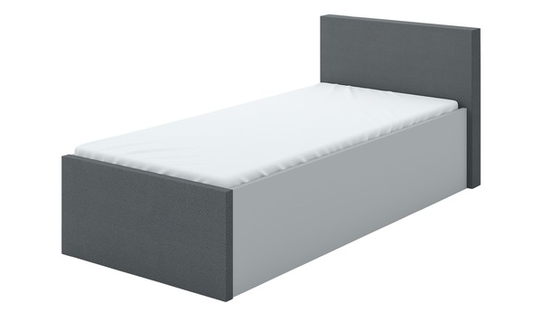 Bild 1 von Bett grau Maße (cm): B: 131 H: 85 Jugendmöbel