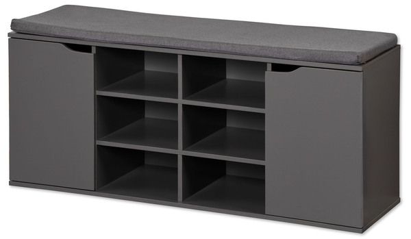 Bild 3 von Kesper Schuhschrank mit Sitzkissen & 2 Türen, ca. 103 x 48 x 30,5 cm - Grau