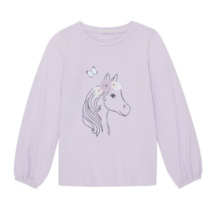 Mädchen Longshirt mit Pferdeprint