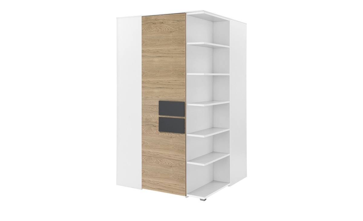 Bild 1 von Eck-Kleiderschrank weiß Maße (cm): B: 126,3 H: 214,8 T: 132,4 Kindermöbel