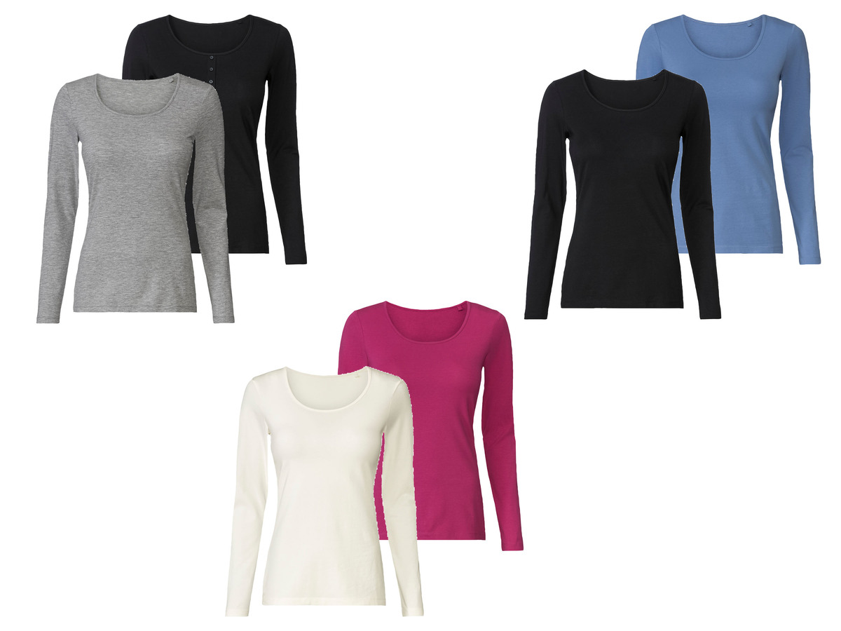 Bild 1 von esmara® Langarmshirts, mit Rundhalsausschnitt, 2 Stück