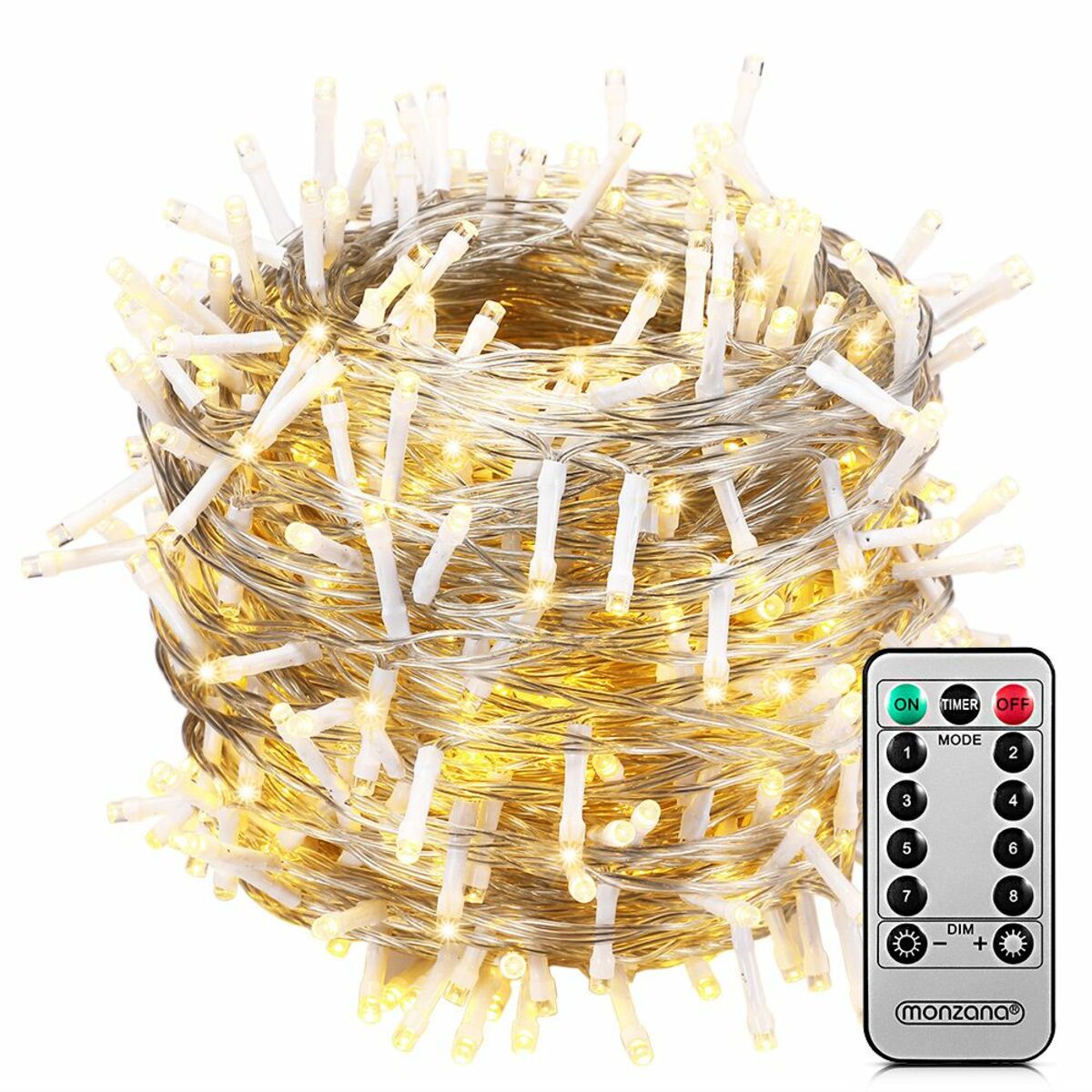Bild 1 von monzana® Lichterkette 400 LED mit Fernbedienung transparentes Kabel 40m warm weiß