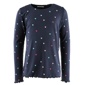 Mädchen Langarmshirt mit Herzen Alloverprint