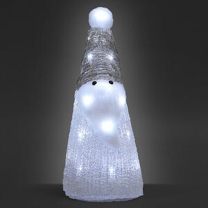 monzana® LED Figur Santa Acryl 31 x 12 x 12cm weiß/grau