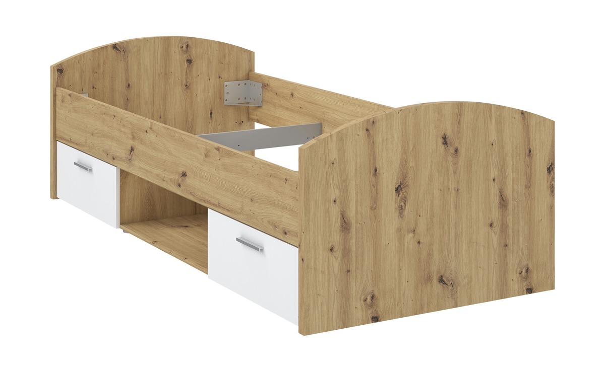 Bild 1 von Einzelbett mit Schubladen holzfarben Maße (cm): B: 96 H: 65 T: 206,4 Jugendmöbel