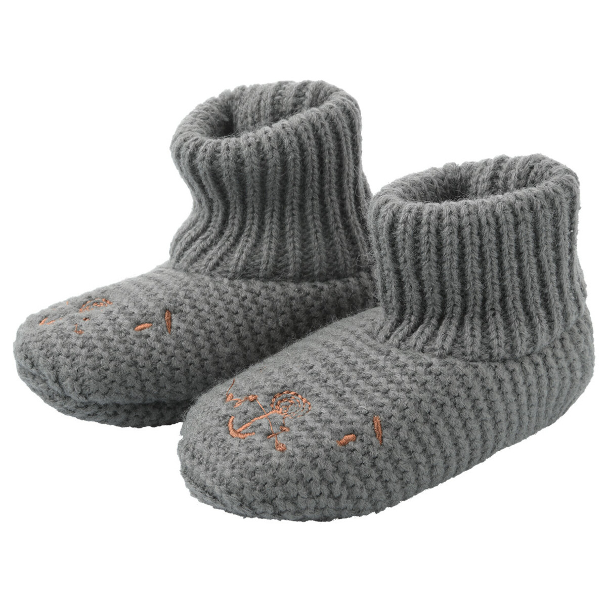 Bild 1 von 1 Paar Baby Hausschuhe mit Bär-Motiv