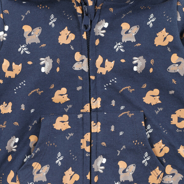 Bild 3 von Baby Sweatjacke mit Kapuze und Alloverprint