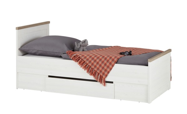 Bild 1 von Jugendbett weiß Maße (cm): B: 96 H: 58 T: 205 Jugendmöbel