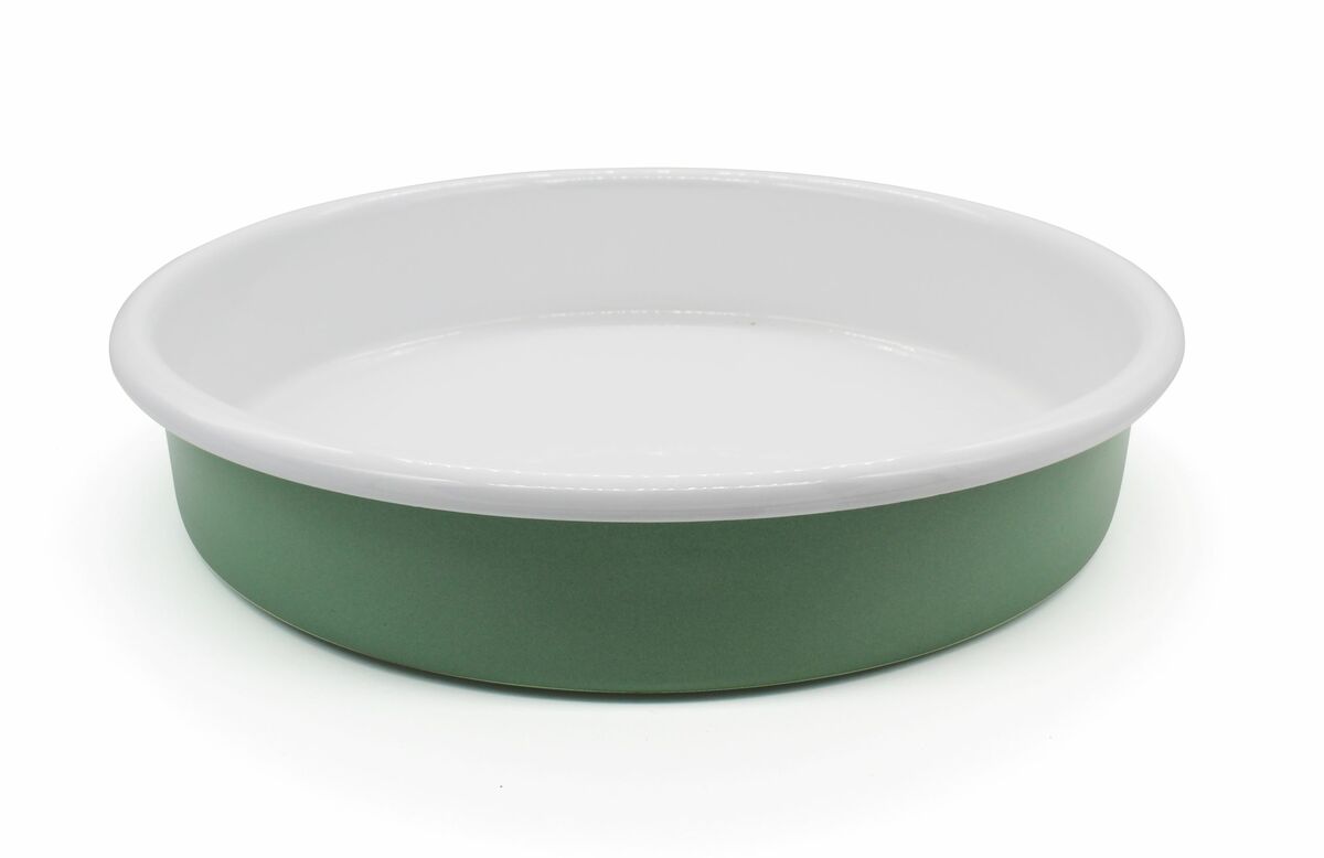 Bild 1 von Bemus- Emaille, Auflaufform, Bräterform, Ofenform, 32cm Rund, Pastell-Farbe-Grün