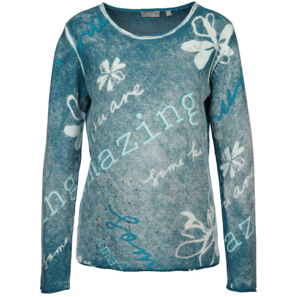 Bild 1 von Damen Strickpullover mit Printdetails und Ziernieten