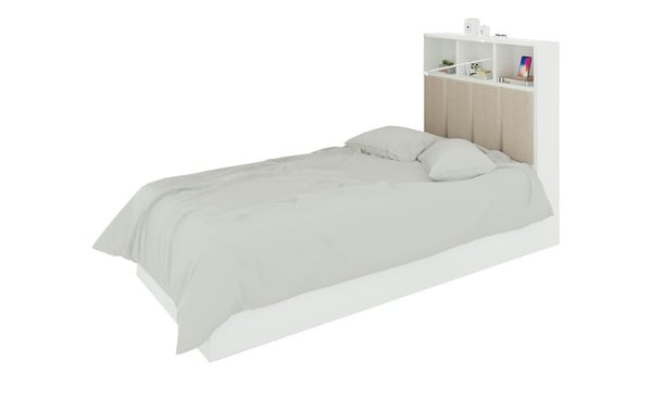 Bild 1 von Bett weiß Maße (cm): B: 95,4 H: 130 Jugendmöbel