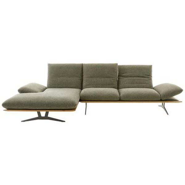 Bild 1 von Dieter Knoll Ecksofa grün flachgewebe  , Formia 1 -Exclusiv- , Holz, Textil , Wildeiche , massiv , 4-Sitzer , pulverbeschichtet,Flachgewebe,Echtholz , Typenauswahl, Fußauswahl, Lederauswahl, Stoffa