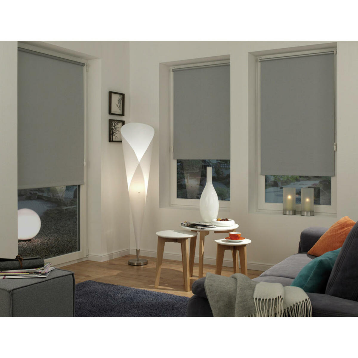 Bild 1 von Thermo Klebe-/Klemmrollo Verdunklungsqualität grau B/L: ca. 90x210 cm