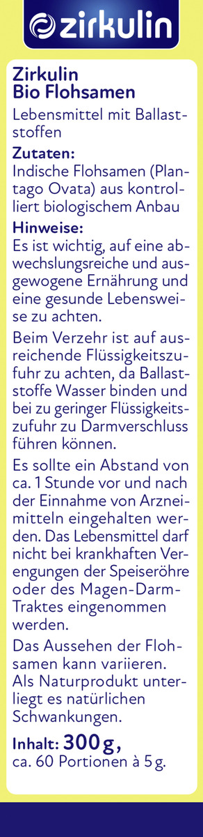 Bild 4 von Zirkulin Bio Flohsamen