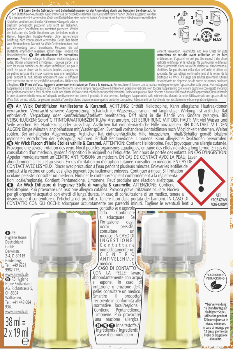 Bild 1 von Air Wick Duft-Öl Flakon Nachfüller DUO Vanillesterne & Karamell
