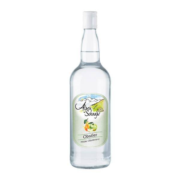 Bild 1 von Alpenschnaps Obstler 38,0 % vol 1,0 Liter - Inhalt: 3 Flaschen