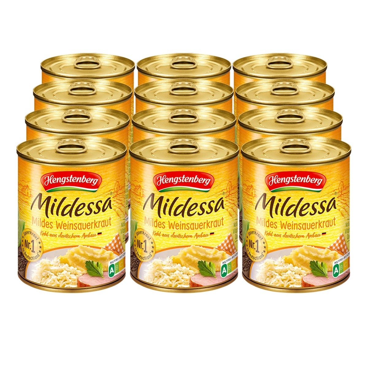 Bild 1 von Hengstenberg Mildessa Mildes Weinsauerkraut 770 g, 12er Pack