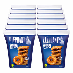 Elephant Pretzels mit Meersalz 180 g, 12er Pack