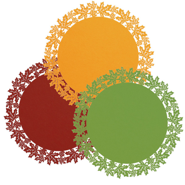 Bild 1 von KODi season Platzmatte Filz rund Ahornblatt 35 cm verschiedene Varianten