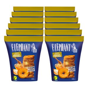 Elephant Pretzelts Honig-Senf-Zwiebel 160 g, 12er Pack