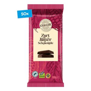 Schokoliebe Zartbitter Schokolade 100 g, 50er Pack
