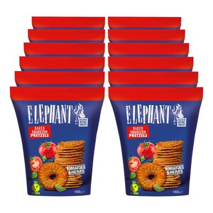 Elephant Pretzels Tomate/Kräuter 160 g, 12er Pack