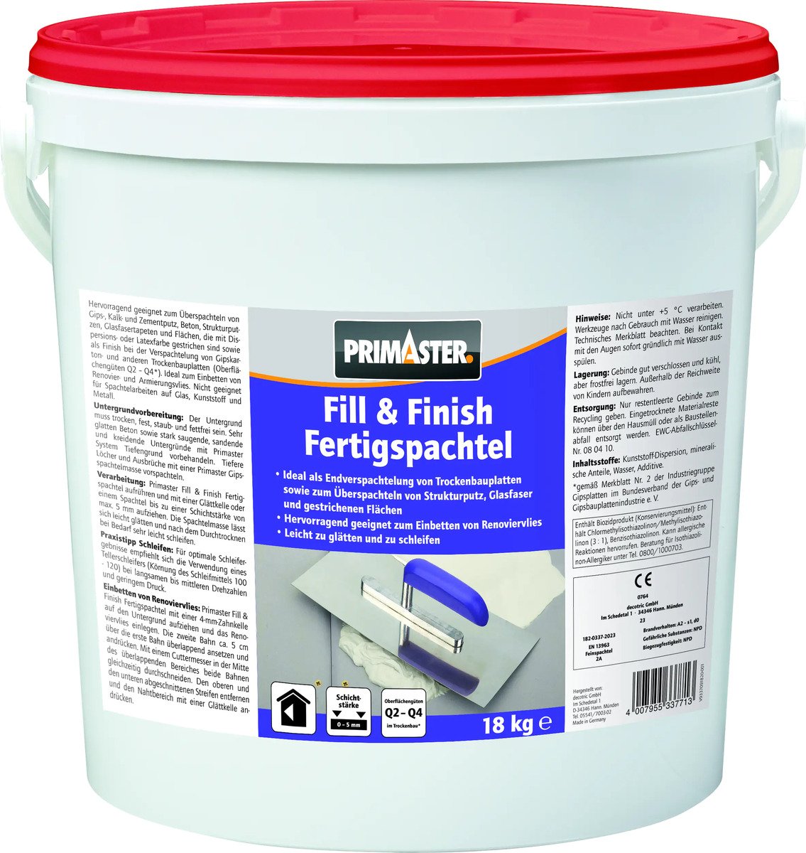 Bild 1 von Primaster Fertigspachtel Fill & Finish 18 kg