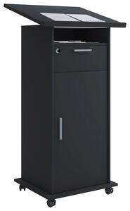 Stehpult mit Stauraum B: 60 cm H: 120 cm Meeta, Schwarz