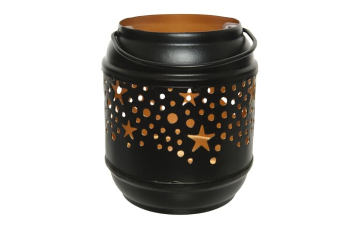 Bild 1 von Teelichthalter in schwarz/gold, 9 cm