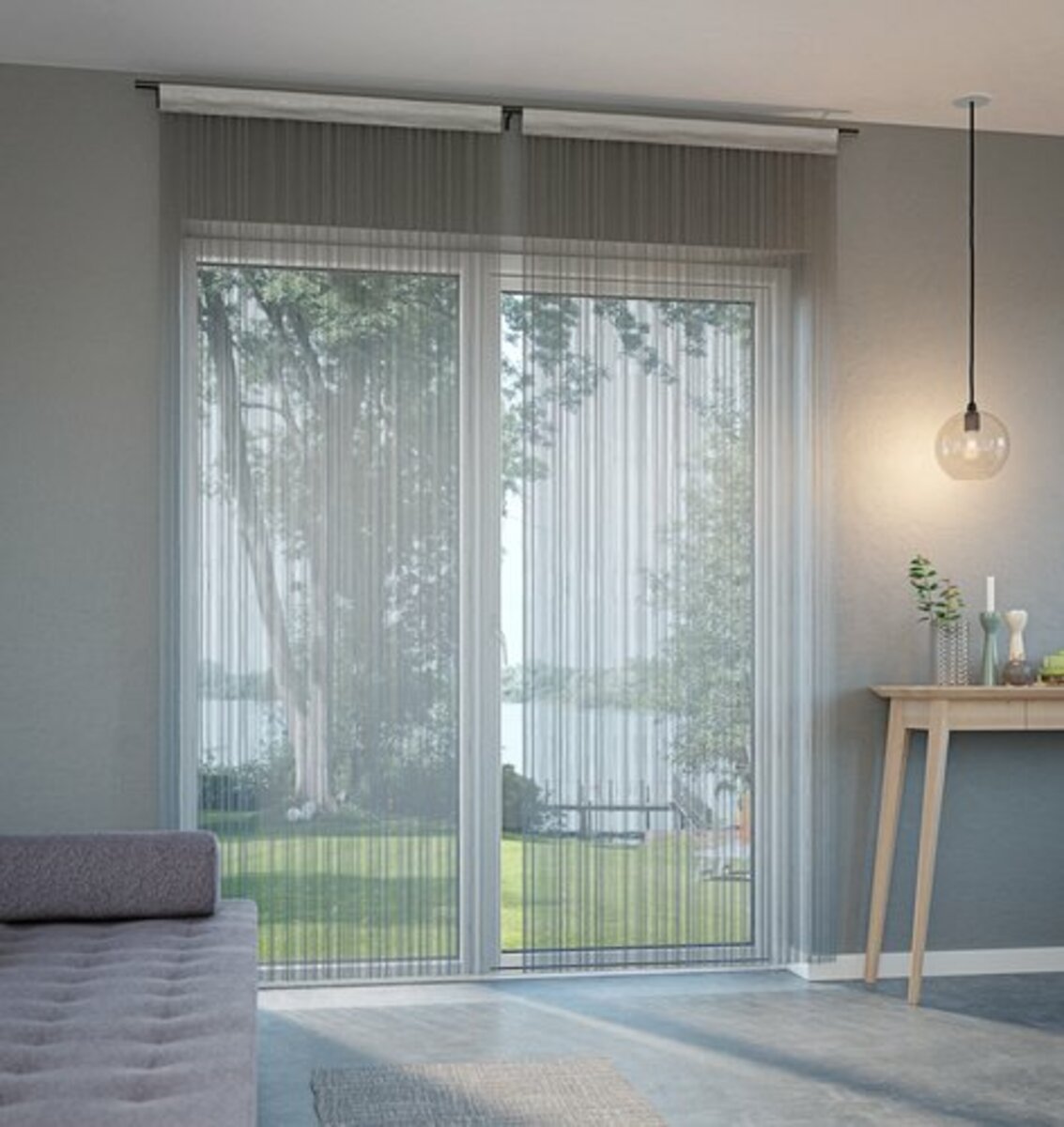 Bild 4 von Fadenvorhang YXLAN 1x90x245 grau