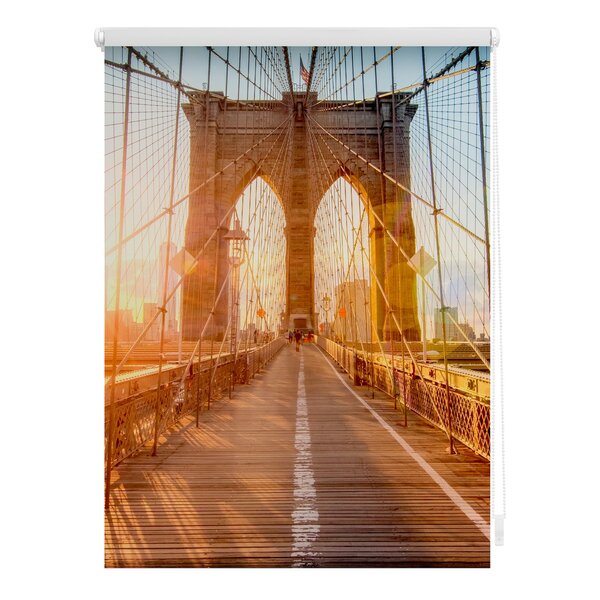 Bild 1 von Lichtblick Rollo Klemmfix, ohne Bohren, Verdunkelung, Brooklyn Bridge - Orange