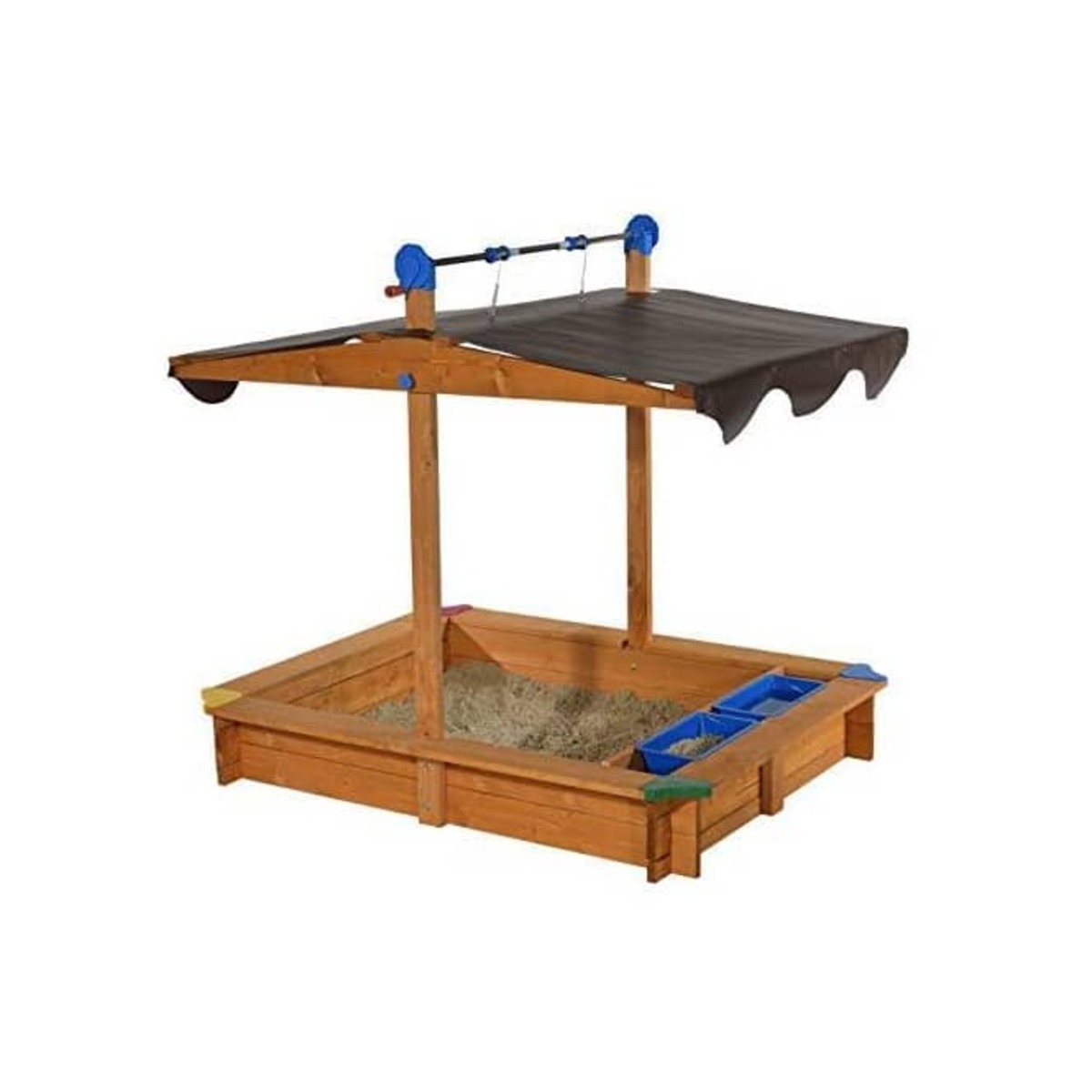 Bild 1 von Kinder-Holzsandkasten - Lea - mit Dachlift und Matschfach - ca. 137 x 105 x 120 cm