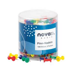 novooo Basic Pinnnadeln 100 Stück verschiedene Farben