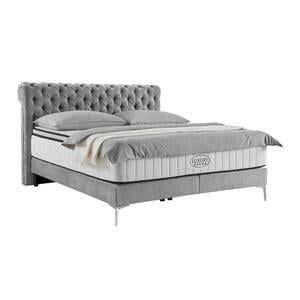 Boxspringbett Queen in Grau ca. 180x200cm