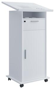 Stehpult mit Stauraum B: 60 cm H: 120 cm Meeta, Weiß