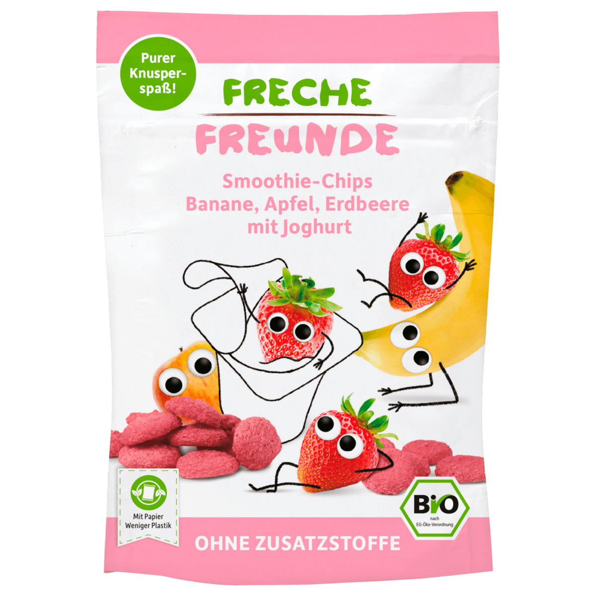 Bild 1 von Freche Freunde Bio Smoothie-Chips Banane, Apfel, Erdbeere mit Joghurt 16g