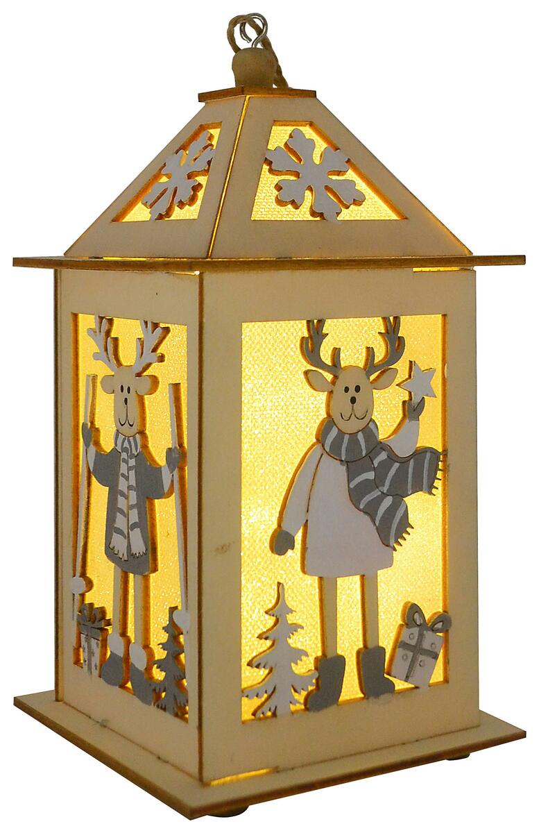 Bild 1 von LED-Dekoleuchte Elchin in Grau/Weiß aus Holz