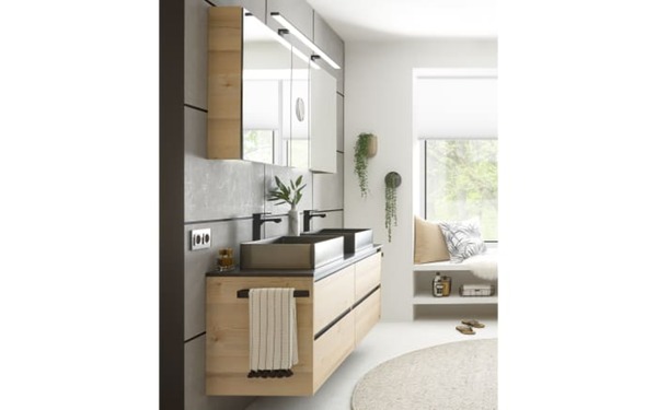 Bild 4 von Musterring - Badkombination Revento Line, Polar Pinie/schwarz