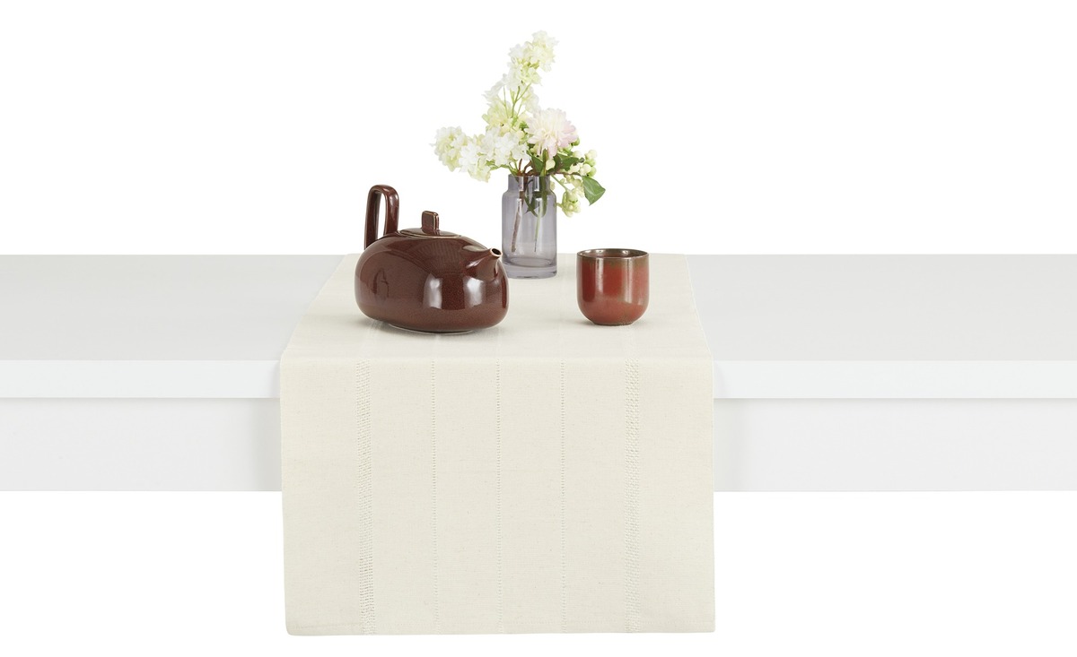 Bild 1 von Tischläufer creme Leinen Maße (cm): B: 40 Heimtextilien