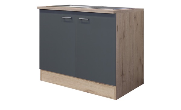 Bild 1 von Spülenschrank  Spa grau Maße (cm): B: 100 H: 85 T: 60 Küche