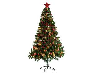Everlands Künstlicher Weihnachtsbaum 180cm mit Kugeln &amp;...