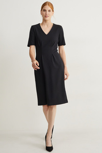 C&A Kleid mit V-Ausschnitt, Schwarz, Größe: XS