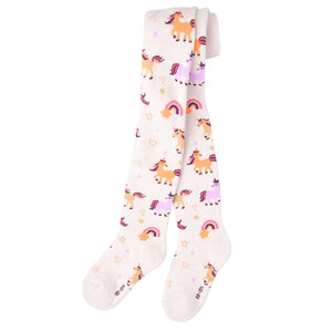 Mädchen Frottee-Strumpfhose mit Einhorn-Motiv