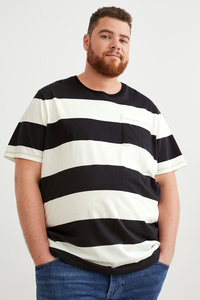 C&A T-Shirt-gestreift, Schwarz, Größe: 5XL