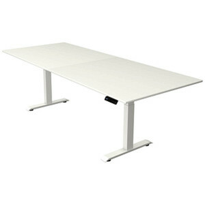 Kerkmann Move 4 elektrisch höhenverstellbarer Schreibtisch weiß rechteckig, T-Fuß-Gestell weiß 250,0 x 100,0 cm